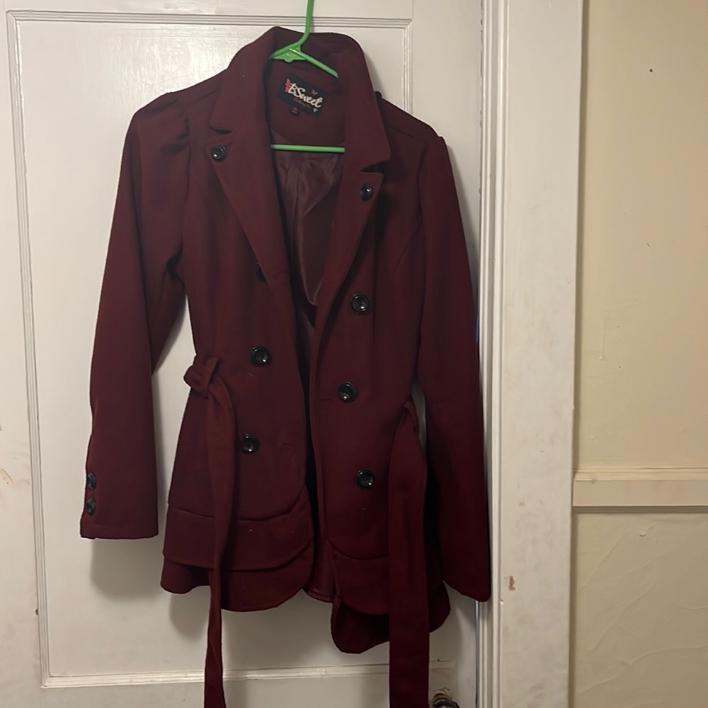 Cute xl burgundy pea coat